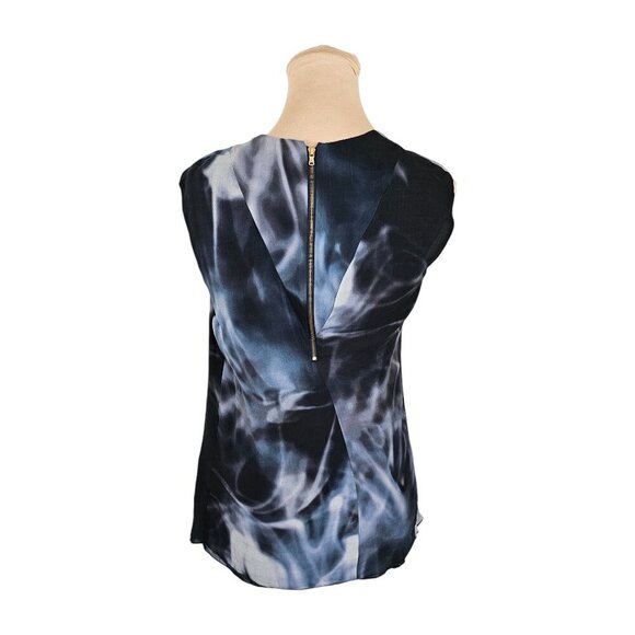 RACHEL Rachel Roy Navy Blue Light Weight Silk Blouse Sz S - Picture 3 of 9